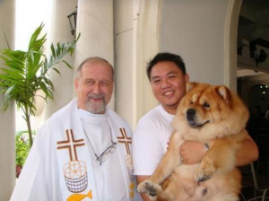 me, my dad and priest who blessed me :) - Chow Chow