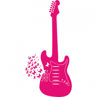 une guitare rose