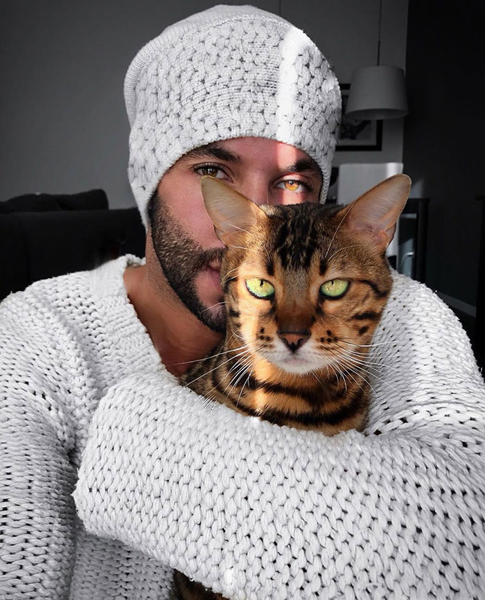 Illustration de l'article : 20 chats qui ont su briser la glace avec le maître qui ne voulait pas d'eux pour devenir d'inséparables amis ! 