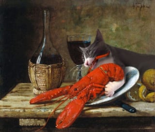 Illustration de l'article : 20 chats qui se sont incrustés dans des tableaux célèbres
