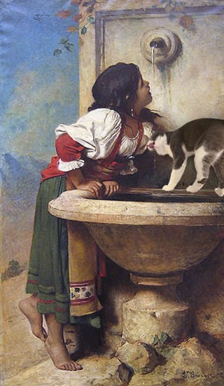 Illustration de l'article : 20 chats qui se sont incrustés dans des tableaux célèbres