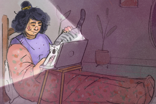 Illustration de l'article : 15 dessins illustrant avec poésie et humour ce qu'était la vie avec un chat pendant le confinement