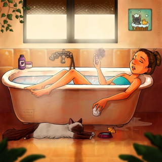 Illustration de l'article : 20 illustrations d'une artiste racontant les aventures drôles et touchantes de son chat