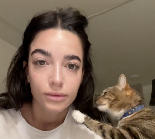 Illustration de l'article : Une femme avoue ne pas souffrir de son célibat car elle a un chat très amoureux à ses côtés toute la journée (vidéo)