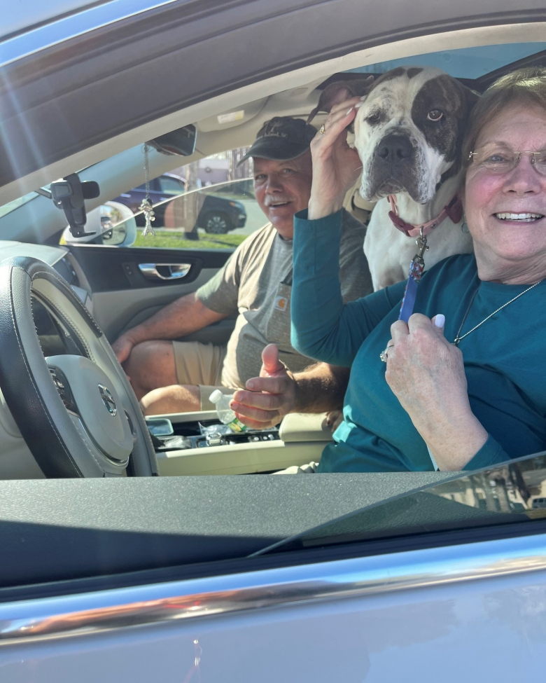 Illustration de l'article : Un couple de retraités effectue 6 heures de route pour adopter une chienne timide qui avait besoin de leur aide