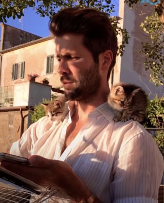 Illustration de l'article : Après le passage d’une tempête, il trouve 2 chatons trempés et craintifs qui deviennent ses fidèles compagnons d’aventures