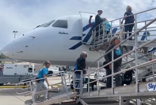 Illustration de l'article : Une quinzaine de joyeux Labradors apprenant le métier de chien guide d'aveugle prennent d'assaut un aéroport au grand bonheur des passagers 