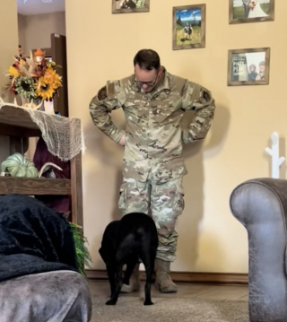 Illustration de l'article : Ce chien aveugle réserve un accueil d’une tendresse infinie à son papa tout juste rentré de mission (vidéo)