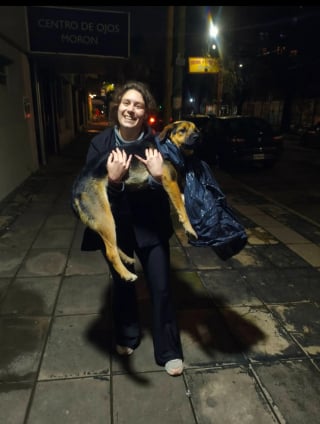 Illustration de l'article : En plein dîner, un chien errant affamé s’invite à la table 2 clientes d'un restaurant et repart avec une nouvelle famille