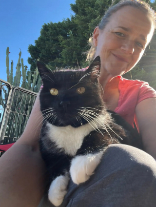 Illustration de l'article : Une chatte abandonnée par ses précédents propriétaires trouve une nouvelle famille auprès de qui elle passe 5 années de bonheur