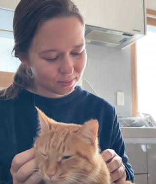 Illustration de l'article : Devenue inséparable de son frère malade, cette chatte hyperactive se calme soudainement pour rester à son chevet