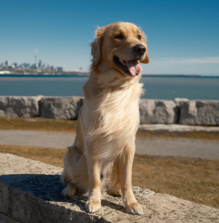 Illustration de l'article : Ce Golden Retriever croise un chien robot pendant sa promenade au bord du lac et reste d&eacute;concert&eacute; (vid&eacute;o)