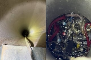 Illustration de l'article : Piégé au fond d’un tuyau rempli d’eau et de déchets, ce minuscule chaton attendait de l’aide