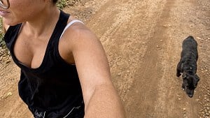 Illustration : Une vétérinaire reprend son jogging avec un chiot et sa mère qu’elle croit errants, mais ils ont une famille (vidéo)