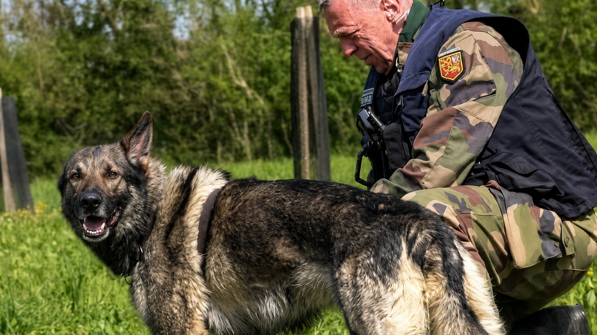 Illustration : "Ce chien gendarme franchit 5 champs et une clôture électrique pour rattraper un voleur de carburant"