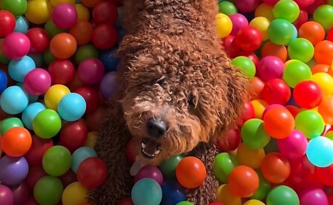 Un bruit inhabituel intrigue cette femme, elle découvre son chien dans la piscine à balles de ses enfants (vidéo)