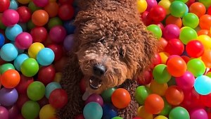 Illustration : Un bruit inhabituel intrigue cette femme, elle découvre son chien dans la piscine à balles de ses enfants (vidéo)