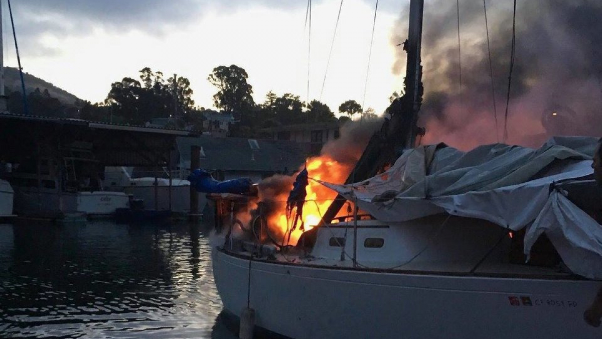 Illustration : "Un chien coincé sur un bateau en feu est miraculeusement sauvé ! (Vidéo)"