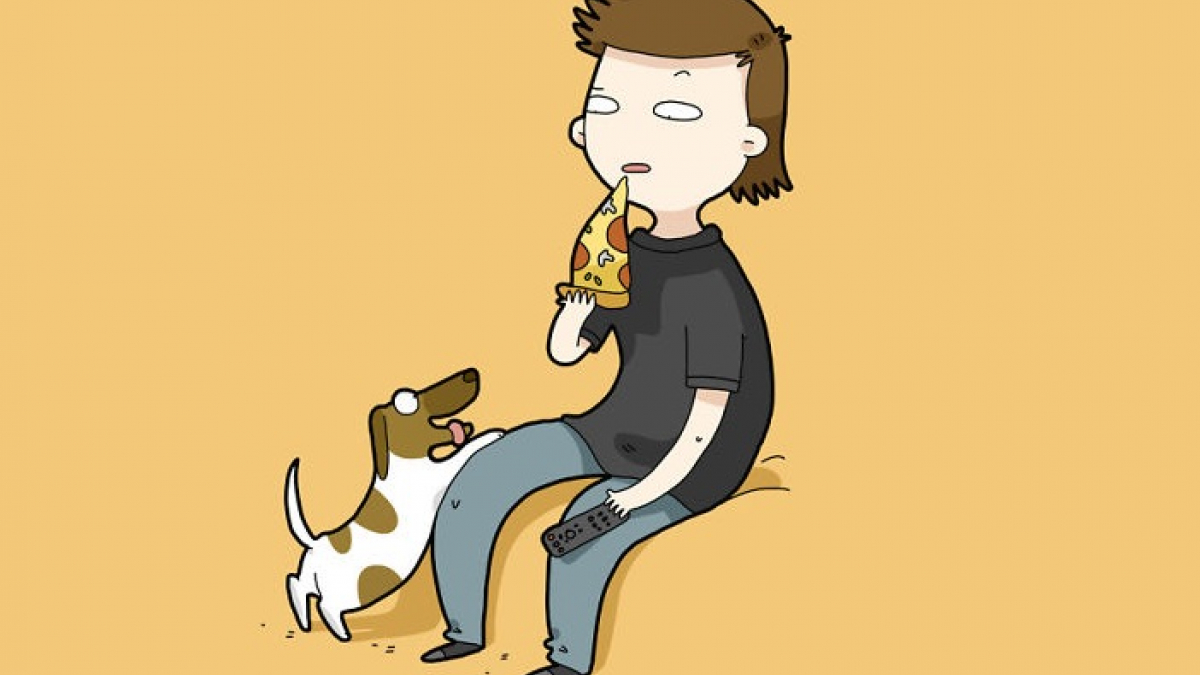 Illustration : "10 illustrations pour vous donner une idée sur la cohabitation entre homme et chien"