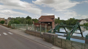 Illustration : Un homme porte secours à un chien tombé dans la Seine et se met lui-même en danger