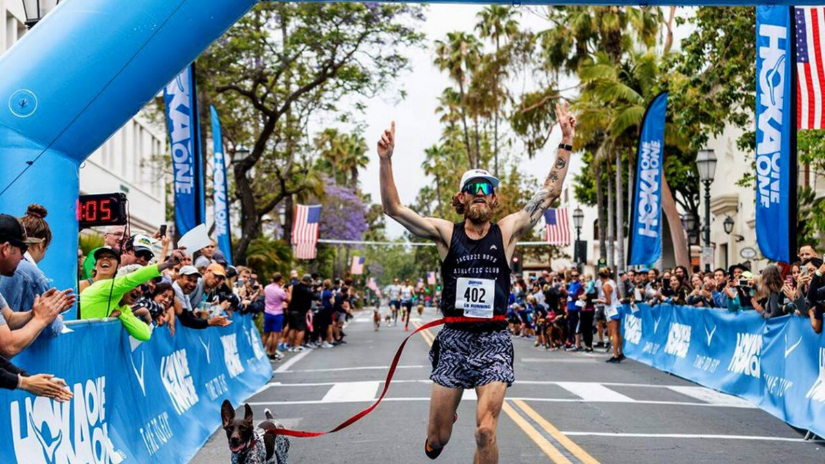 Illustration : "Un homme bat le record du monde du mile avec son chien !"