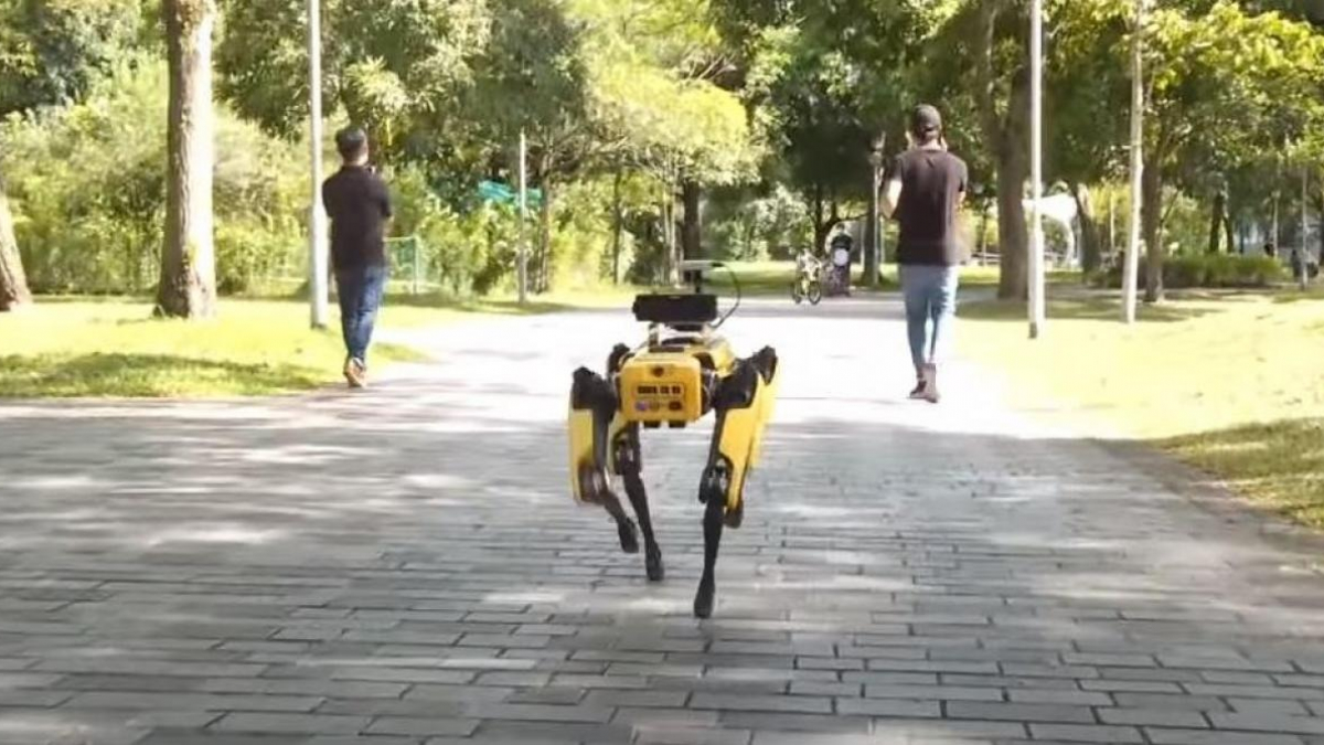 Illustration : "Singapour adopte un chien robot pour protéger les promeneurs du coronavirus"