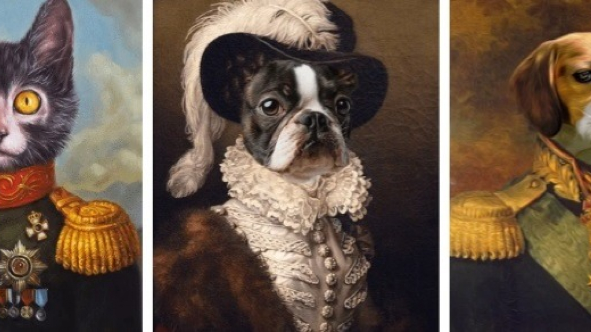 Illustration : "Et si vous vous offriez un portrait de votre animal de compagnie façon toile de grand maître de la Renaissance ?"