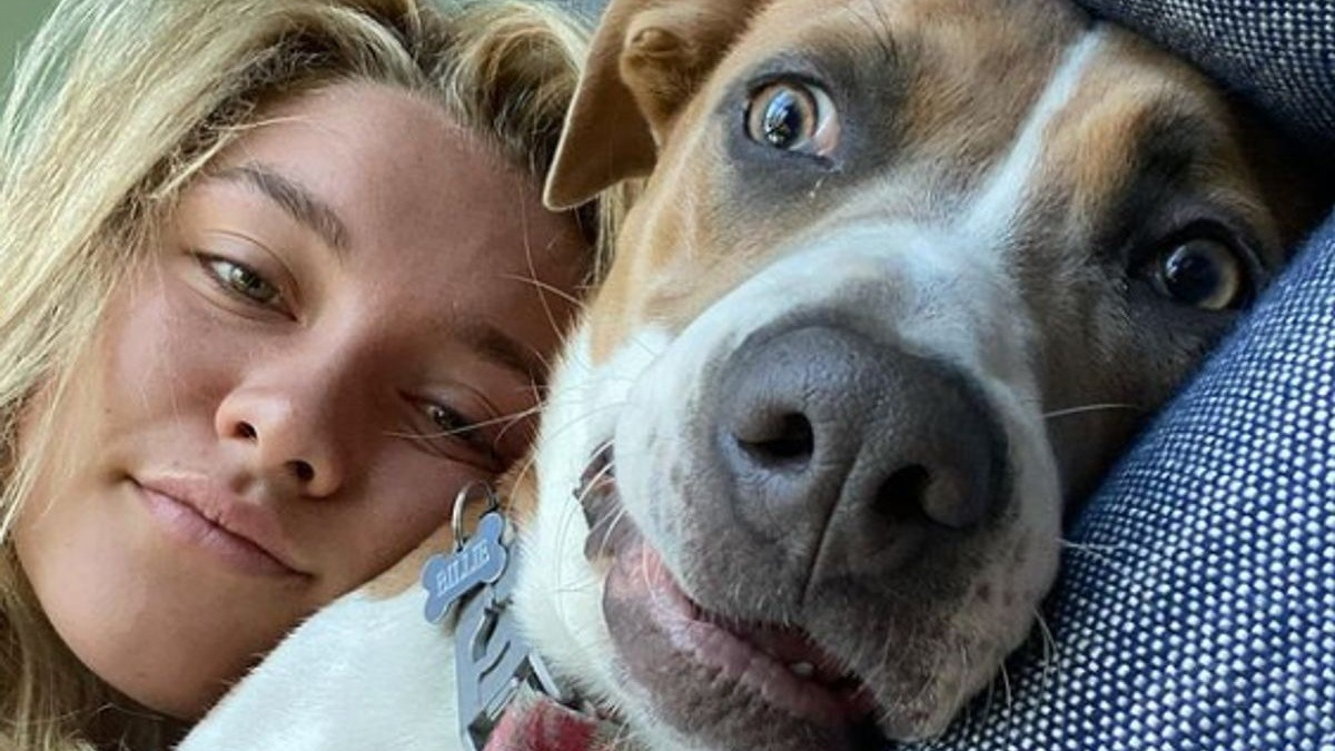 Illustration : "L'actrice Florence Pugh emmène son chien adoptif sur le plateau de tournage de son prochain film"