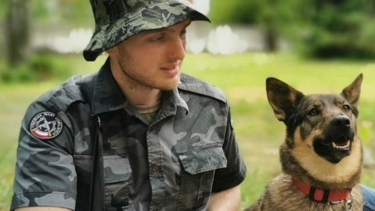 Illustration : "Une ancienne chienne errante s’est reconvertie et apporte aujourd’hui son soutien émotionnel aux soldats ukrainiens"