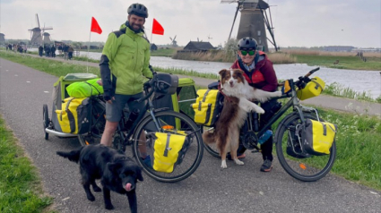 Illustration : Un couple de Mayennais rejoint le cap Nord à vélo avec ses 2 chiens