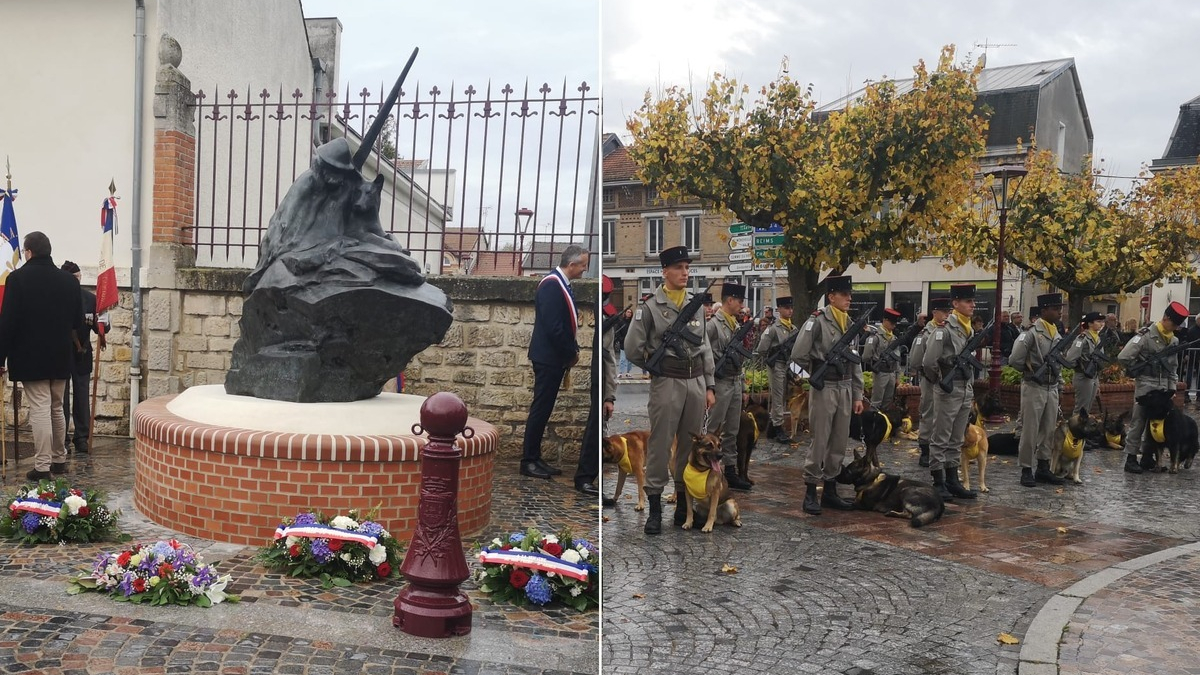 Illustration : "Une sculpture commémorative dédiée aux chiens héros inaugurée dans la commune d'une des unités cynophiles les plus importantes d'Europe"