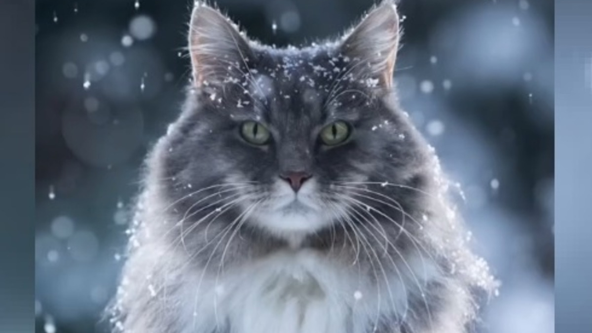 Illustration : "La séance photo sublime et poétique d'un chat émerveillé par la neige (vidéo)"