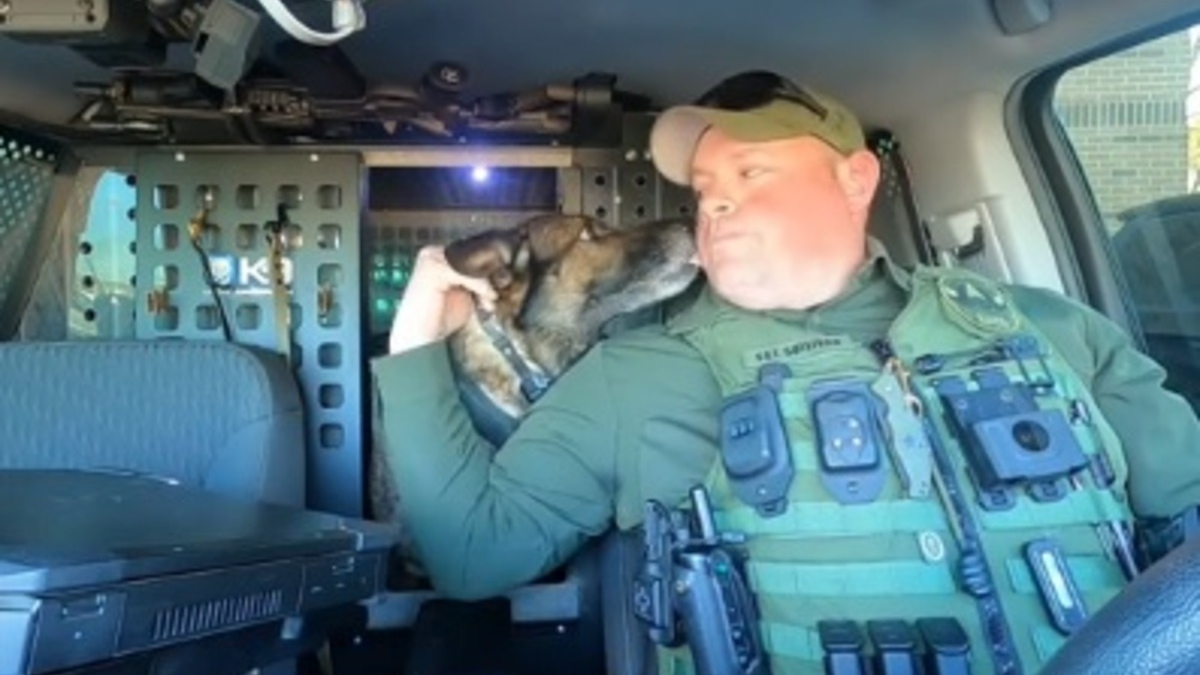 Illustration : "L'émotion d'un policier effectuant le dernier appel radio pour son chien sur le point de prendre sa retraite après 9 années de service (vidéo) "