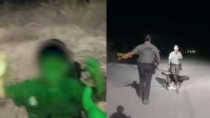 Illustration : Un garçon de 5 ans perdu dans le désert retrouvé sain et sauf grâce à son chien resté à ses côtés et au Saint-Hubert de la police (vidéo)