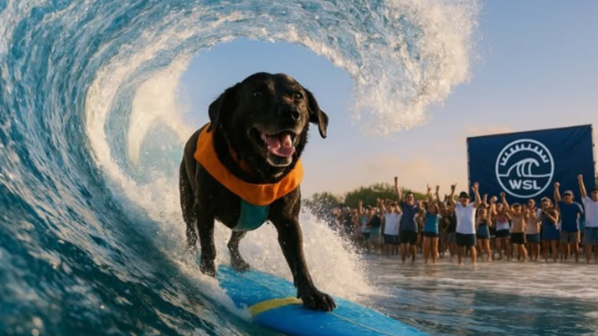 Illustration : "Après avoir vaincu un cancer, cette chienne se découvre une passion pour le surf et dompte les vagues comme personne"