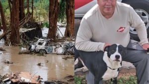 Illustration : &laquo; Je le referais aujourd'hui, sans aucun doute &raquo;, un b&eacute;n&eacute;vole et son chien sauvent la vie de 3 jeunes filles lors des inondations 
