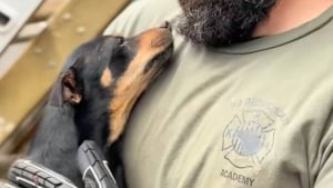 Illustration : Sauvetage d'une chienne et de sa port&eacute;e de chiots r&eacute;fugi&eacute;s dans un hangar (vid&eacute;o)