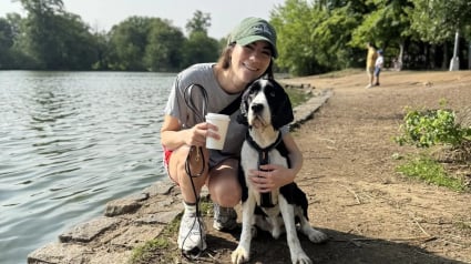 Illustration : Une ma&icirc;tresse d&eacute;vou&eacute;e recr&eacute;e le parc canin &agrave; son domicile pour son chien immobilis&eacute; par une blessure (vid&eacute;o)