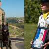 Illustration : Chien du sergent Anicet Girardin d&eacute;c&eacute;d&eacute; en mission, Ros a &eacute;t&eacute; d&eacute;cor&eacute; lors de l'hommage national et sera remis &agrave; sa famille