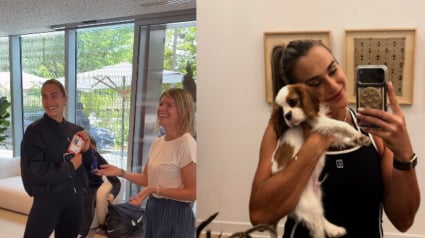 Illustration : La num&eacute;ro un mondiale de tennis Aryna Sabalenka obtient une accr&eacute;ditation officielle pour son chien &agrave; Roland-Garros