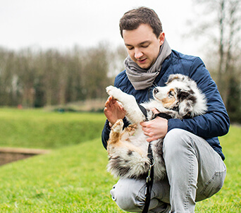 Anthony Pruvost et sa chienne Oria