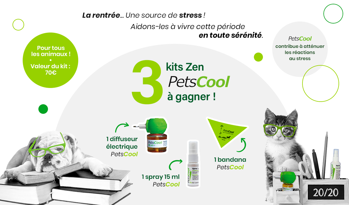 <span style='line-height: 1.3em;'>Jeu concours <span style='color:black;font-style:italic;font-weight:normal;'>Pets</span><span style='color:#8cbd3a;font-style:italic;'>Cool</span><br/>du 14 au 27 septembre 2020</span>